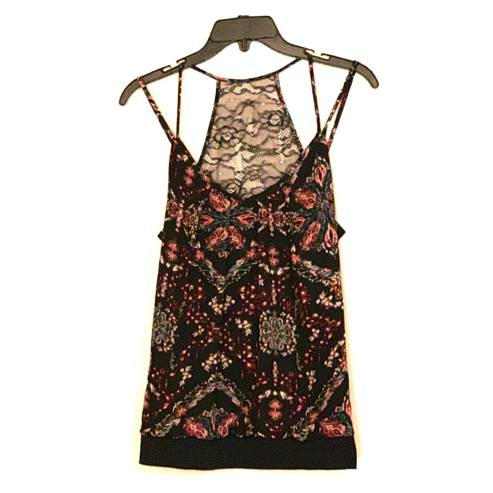 Chiffon and lace top